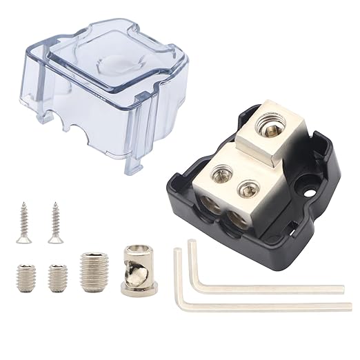2Way Power Distribution Block 4GA / 8GA in 8 Gauge Out Split Ground Blocks 1PCS