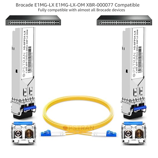 OPSTRAN 1000BASE-LX/LH SFP Optical Transceiver Module Compatible with Brocade E1MG-LX E1MG-LX-OM XBR-000077 1310nm 20km DOM Duplex LC SMF