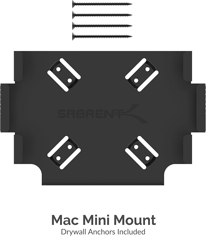 SABRENT Mac mini VESA Mount/Wall Mount/Under Desk Mount [Black] (BK-MABM)