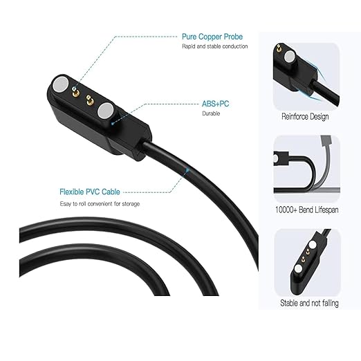 Acediar 3.3FT Smart Watch Charger Magnetic USB Charging Cable - Image 3