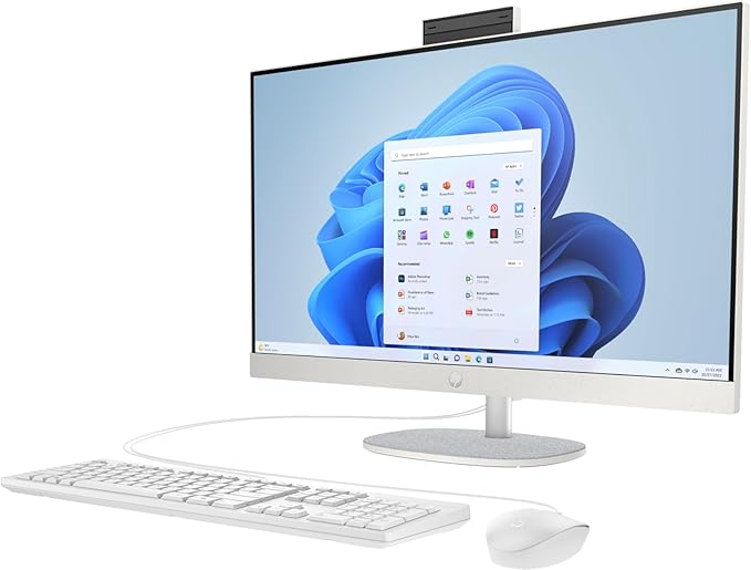 HP 27 FHD AIO PC (Intel 12-Core Ultra 7 255U, 32GB DDR5 RAM, 1TB SSD + ext 256GB SSD Dock, MS Office 2021, W11 Pro, HDMI, RJ45, WiFi 6, FHD Webcam, Wireless KB+Mouse) - All in One Business Desktop
