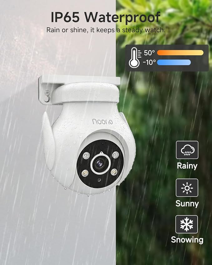 Noorio 2K Security Camera Outdoor 360° Pan/Tilt, Two Way Talk Wired Outdoor - Image 7