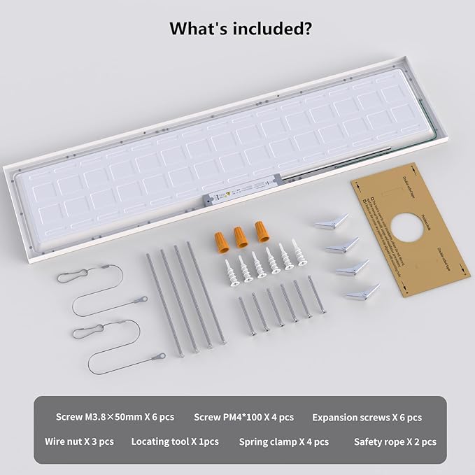 AIKVSXER 4 Pack 1x4 LED Flat Panel Light, 50W 5500LM Surface Mount Ceiling Fixture, 3CCT (3000K/4000K/5000K), Ultra-Thin 48In, 10-100% Triac Dimmable for Kitchen, Garage, Office, Basement
