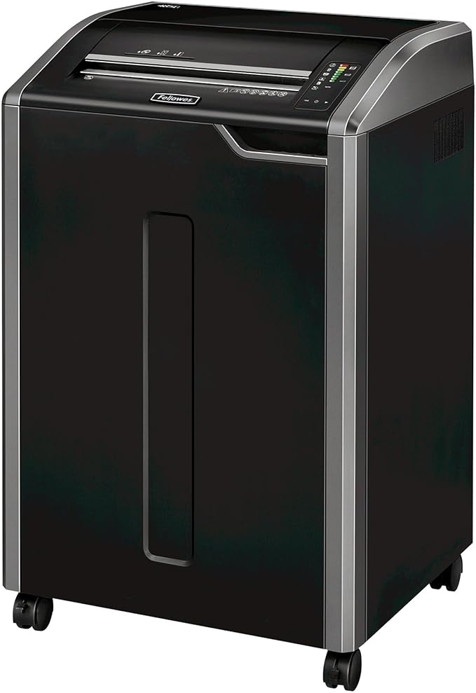 Fellowes Powershred 485Ci 100% Jam Proof Commercial Grade, Quiet Operation 30-Sheet Cross-Cut Paper Shredder, TAA Compliant (38485), Black