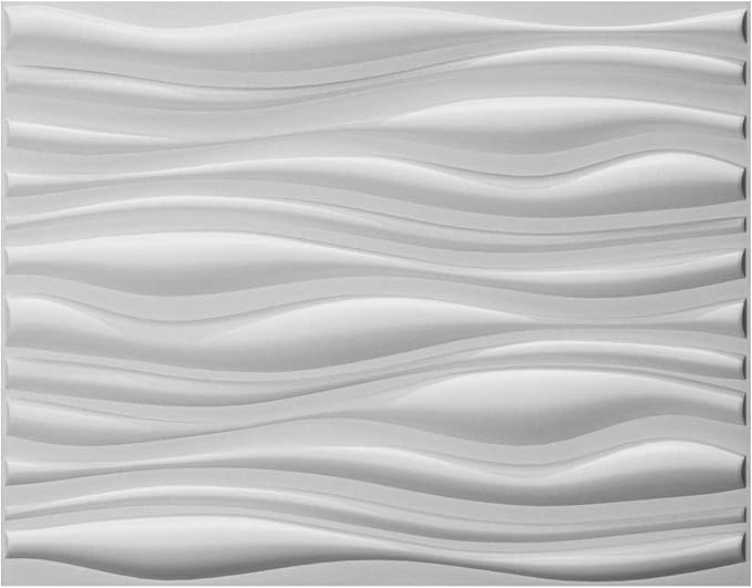 Art3d Decorative 3D PVC Wall Panel for Interior Décor, 6-Pack 24.6 x 31.5 in., Wave 2