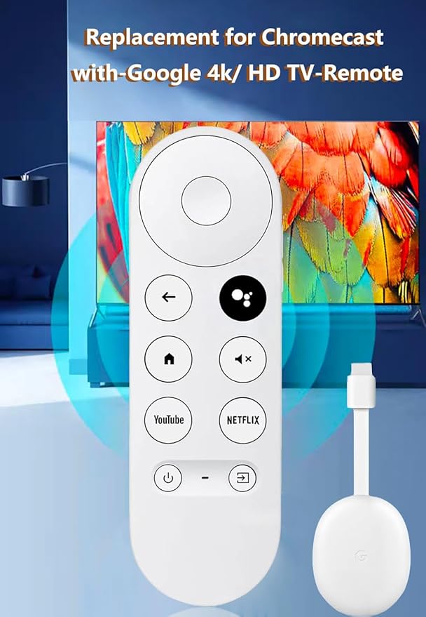New Voice Remote for Google Chromecast 4k Snow TV, G9N9N Replacement Remote Control for Google TV, GA01920-US, GA01409-US, GA01923-US, GA01919-US