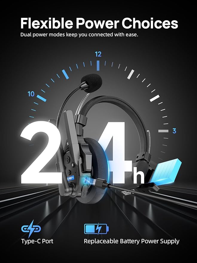SYNCO XTALK XPRO13 Wireless Communication Headset System, Full Duplex 2.4GHz Wireless with 24H Battery Life 500m/1640ft Noise Reduction for 13 Person, Xtalk-XPRO-intercom-Communication-Headset