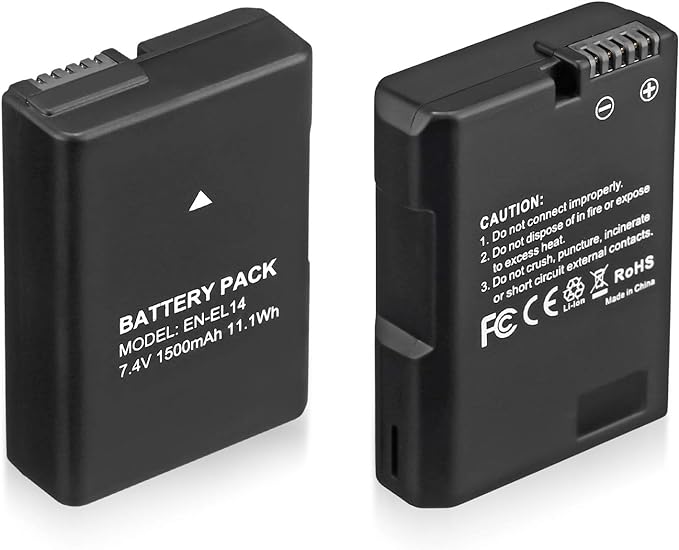 EN-EL14 EN EL14A Battery 2-Pack 1500mAh Li-ion Batteries Compatible by Magolin