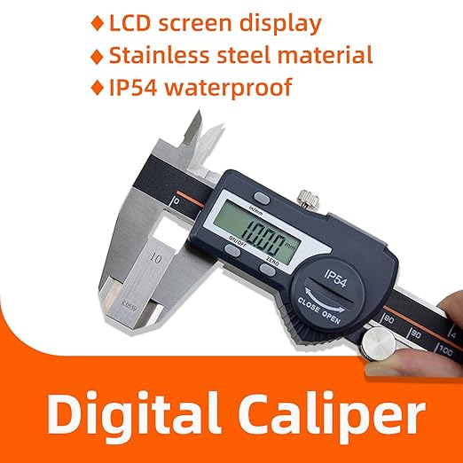 AICEY Digital Caliper Measuring Tool, IP54 Waterproof Stainless Steel Electronic Caliper with Large LCD Display Digital Micrometer, Available in, 8in/200mm,（ACE-KC20