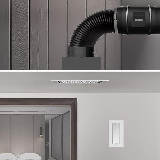 AC Infinity CLOUDWAY Whole House EC Fan S12, 1600 CFM with Remote 10-Speed Wireless Fan Controller, 12” Ceiling Mount House Attic Vent, Exhaust Home Ventilation System