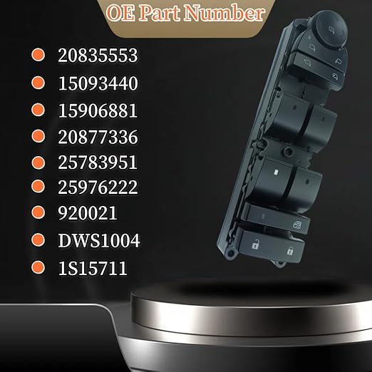 20835553 Driver Side Power Master Control Window & Door & Mirror Lock Switch,Fits for 07-14 Chevy Silverado 1500 2500 3500 Avalanche Suburban 1500 2500 Tahoe/GMC Sierra 1500 2500 3500 Yukon Yukon XL
