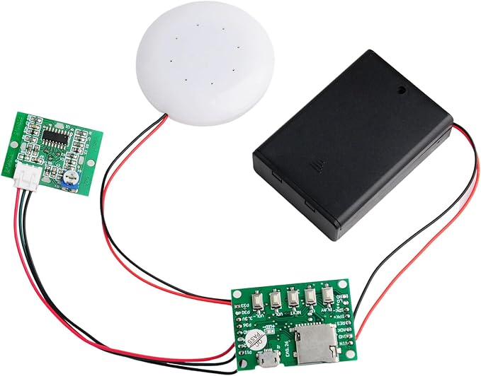 Geekstory MP3 Playback Kit Voice Recording Module Sound Recorder Board with Speaker+PIR Sensor Support USB Download and TF Card for DIY Welcoming Toys Greeting Card Music Box