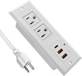20W Recessed Power Strip USB C Fast Charge Desk Power Outlet Type C Flush Mounted Extension Power Plug for Conference Countertop Desktop Drawer Sofa ETL Listed 10ft Power Cord