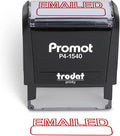 Promot Emailed Self Inking Rubber Stamp - Refillable Stampers for Office - Business, Accounting, Bookkeeping, Coding, Legal, Notary, Work, Ordering, Inventory Stamps - Red Ink