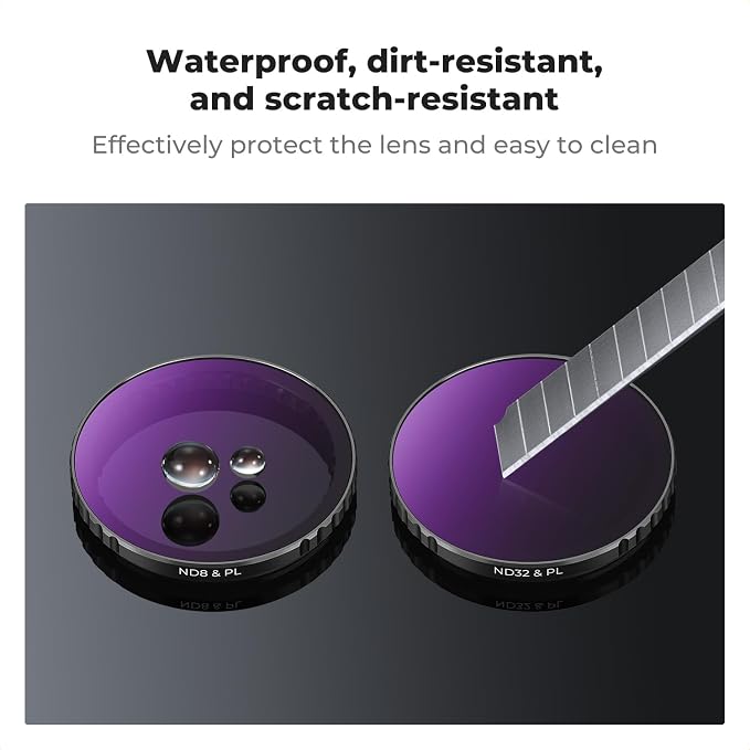 K&F CONCEPT 4 Pack Push-in Fit ND/PL Filter Kit Compatible - Image 5