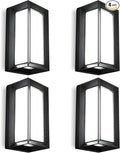 ledmo Exterior Wall Lights LED Beads 1800LM Outdoor Lights Fixtures Wall Mount Matte Black Outdoor Christmas Lighting 6000K Aluminum Shade Modern IP65 Waterproof for House Porch Walkway Coach 4 Pack