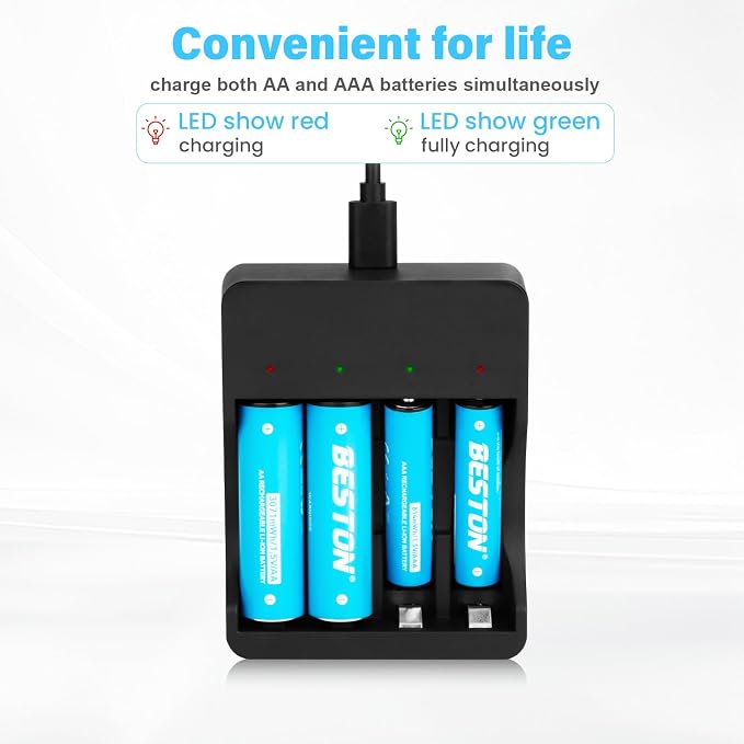 BESTON Rechargeable Lithium AA Batteries - Image 6