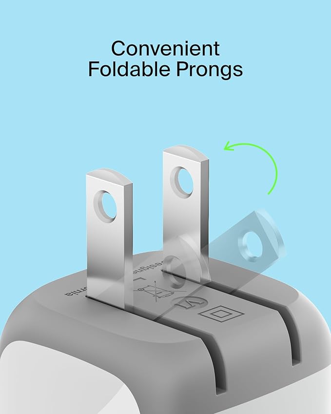 Belkin USB C Charger Block 20W (2 Pack) - USB C Cable Included - Fast Charging Block, Type C Wall Charger - Apple iPhone 17, Air, Pro, Samsung Galaxy S25, Google Pixel 10, iPad, AirPods, etc - White