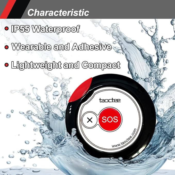 Panic Button Alarm for Security Emergency Remote Panic Alarm Siren for Home Strobe Siren,Lightweight and Compact Button with Lanyard,Emergency Alert System for House Business Shop(Battery/USB)