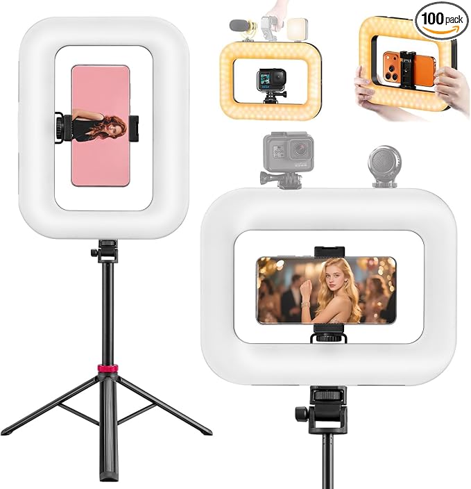 20W Ring Video Light with 8000mAh Built‑in Battery & 80inch Tripod 3H Max by Unknown