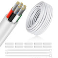 20 Gauge 8 Conductor Electrical Wire, 49.2FT Low Voltage 20/8 Tinned Copper Stranded 8 Wire Cable, 20 AWG White Flexible Extension Power Cord for Sprinkler, Thermostat, Speaker, Irrigation, Automotive