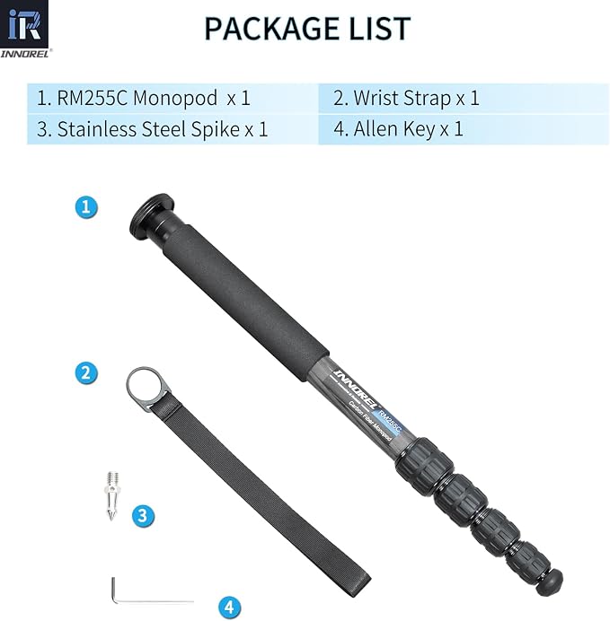 Carbon Fiber Camera Monopod INNOREL RM255C Professional Portable Compact - Image 9