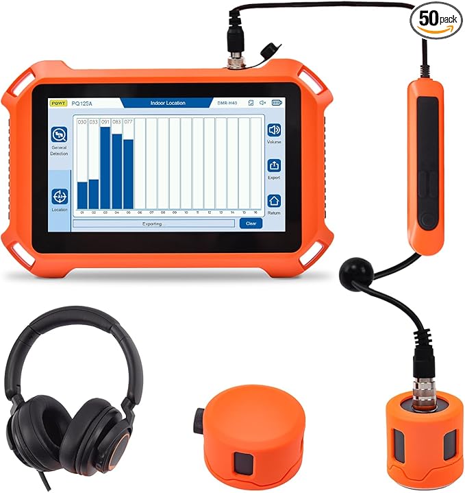 PQWT 125A Underground Water Leak Detector, Indoor Wall & Ground Water Pipe Leak Detection
