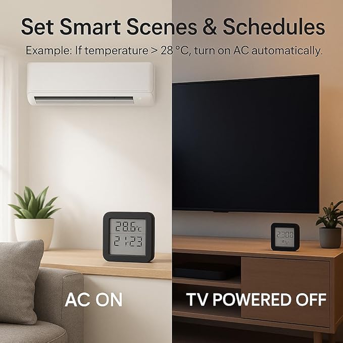 Toyanc Universal Remote Hub: WiFi IR Blaster with Built-in Temp & Humidity Monitor - Smart Home Automation for Air Conditioner, TV, & Audio - Compatible with Smart Life, Tuya, Alexa & Google