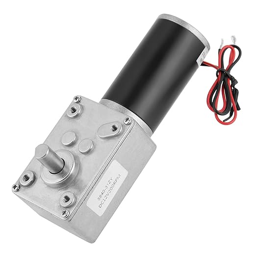 12V 200RPM 5840 31ZY Permanent Magnet DC Turbo Geared Motor Reduction Motor for Remote Control Curtains Paper Shredders Black 1Pcs