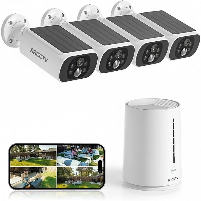 ARCCTV Solar Security Cameras Wireless Outdoor, 4 Cam-Kit, 4MP Solar Security by ARCCTVSecurity