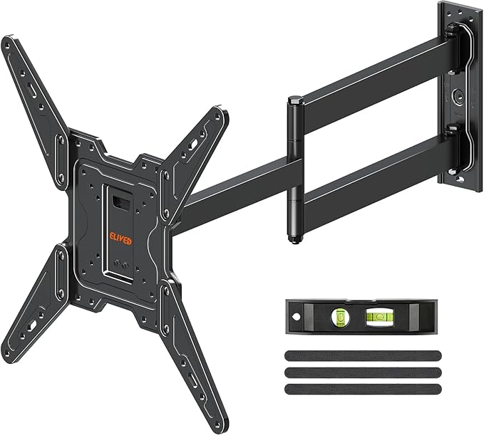 ELIVED 31.3 Inch Long Arm TV Mount for Most 32-65 Inch TVs, Swivel and Tilt Long Extension TV Wall Mount, Full Motion Wall Mount Bracket Max VESA 400x400mm, Holds up to 99 lbs.