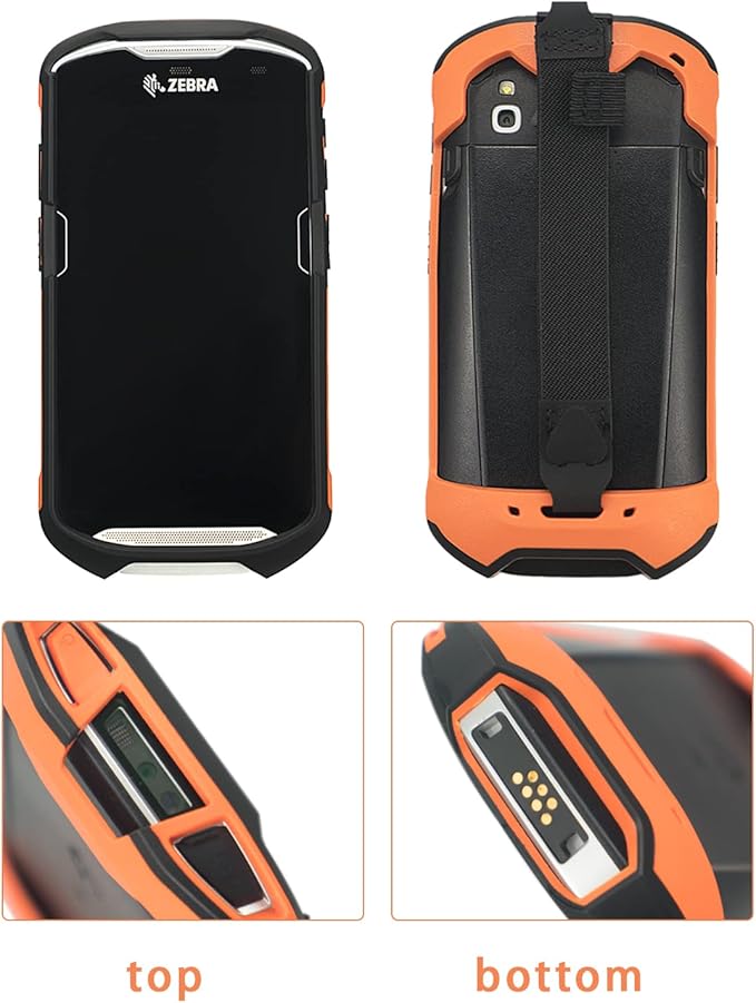 IYOUBOL Protective Cover Bumper Case Rugged Boot with Hand Strap for Zebra TC51 TC510K TC52 TC56 TC57 Orange