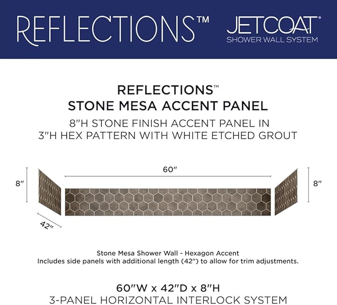 Miseno MSW-603696RFL Readyset 60" X 36" X 96" Fifteen Panel Alcove Shower Wall Kit - Cestrum