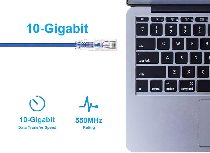 Monoprice Cat6 10ft Blue Component Level Patch Cable UTP 28AWG 550MHz Pure Bare - Image 5