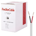 FiveStarCable 18-2 Gauge Low Voltage Stranded Cable Wire - 1000 ft, 18 AWG, PVC Jacket - for Security Systems, Alarm, Audio, Control, Intercom, and Speaker Applications (White, 18-2)