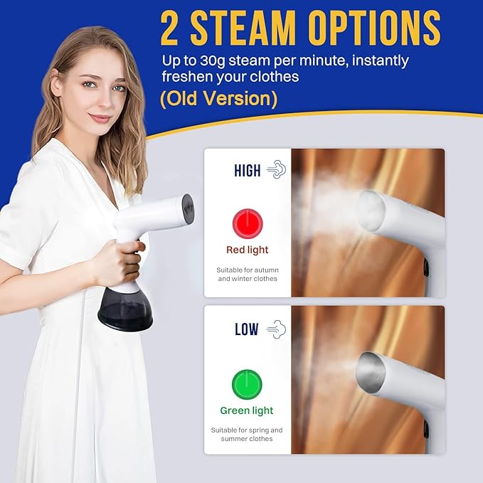 Rolipo Steamer for Clothes 1350W, Clothes Steamer for Home, Office, Travel, Upgraded 400ML Large Capacity Water Tank, Wrinkle Remover