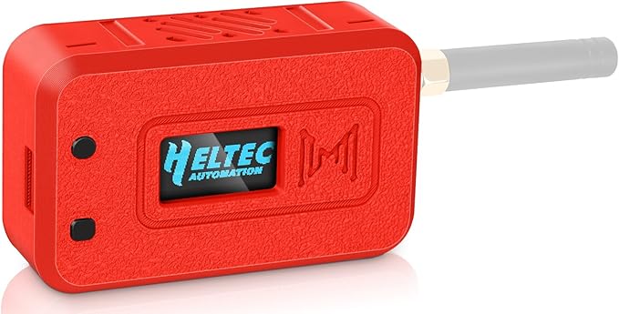 Meshnology Case for LoRa ESP32 V3 Module Board Device Set - Development Board Antenna 3000mAh Battery All-in Enclosure OLED Screen Protection Shell with Type C Interface (N35 Version, Red)