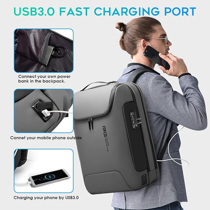 BANGE Anti Theft Backpack With TSA Lock, Waterproof Backpacks With YKK Zipper - Image 6