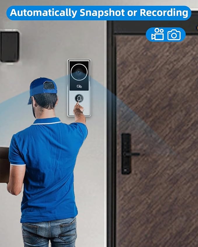 ANJIELO SMART Wired Video Intercom System, Video Doorbell Door Phone System,WiFi 1080P HD Monitor, Night Vision,Dual-Way Intercom for Villa House Office Apartment (2 Bell +1 Monitor)