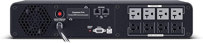 CyberPower CP2000PFCRM2U PFC Sinewave UPS Battery Backup and Surge Protector, 2000VA/1200W, 8 Outlets, AVR, Short Depth 2U Rackmount, UL Certified
