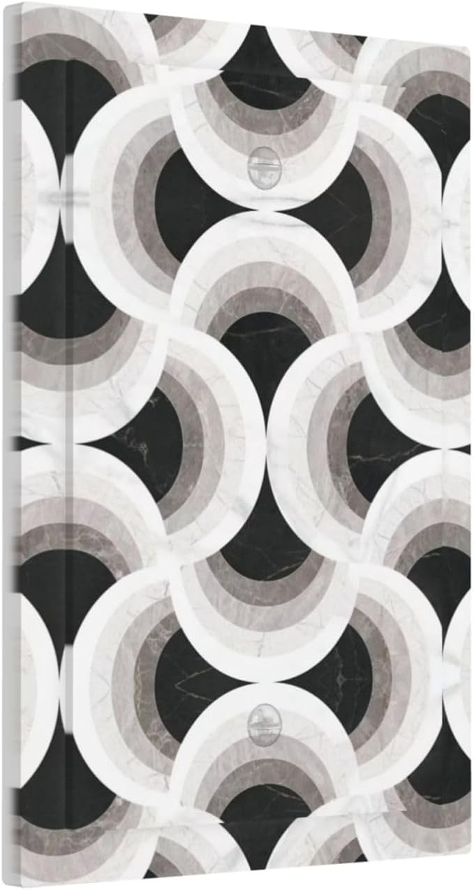 Bvtewkhz Black/White Art Marble No Device Single Blank Decorative Light Switch Covers Electrical Faceplate Switch Plates for Bathroom Kitchen Home