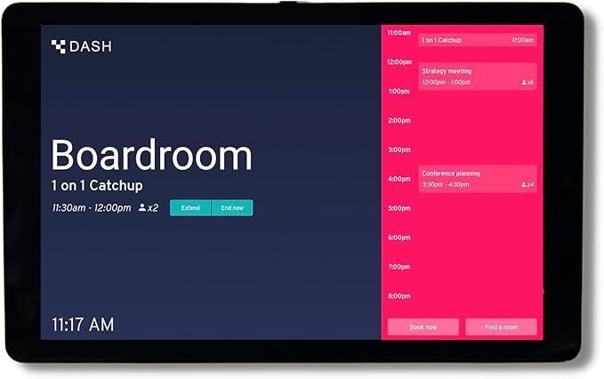 PoE Texas 8" Touchscreen Meeting Room Scheduler Tablet (No Subscription Required) - Plug and Play PoE Office Conference Room Scheduler - Digital Display Syncs with Business Calendar