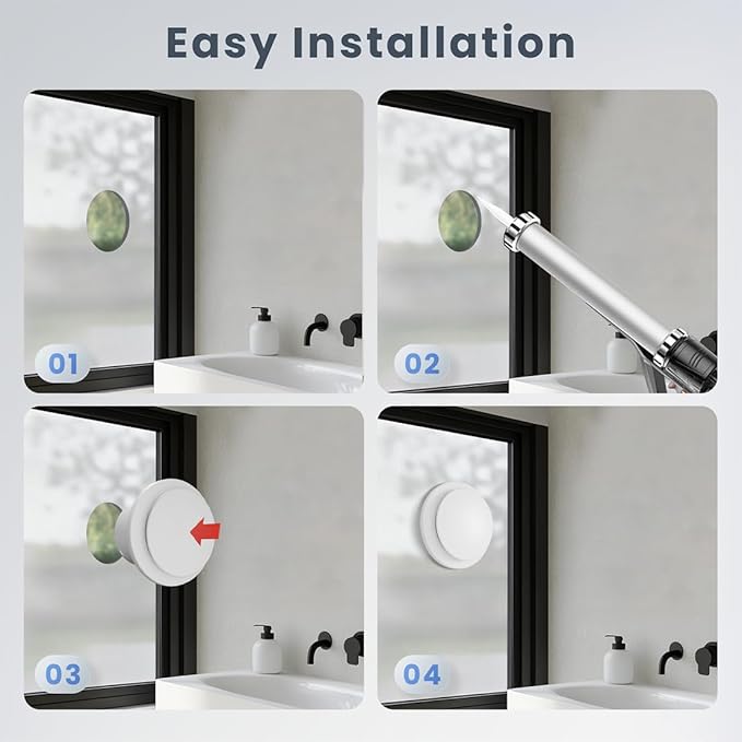6 Inch Bathroom Exhaust Fan with Switch, Upgraded Exhaust Fan ≤35dB Low Noise IPX4 Waterproof Household Ventilation Fans, Window Ceiling Wall Mount Vent Fan for Attic Basement Garage Washroom P202A2
