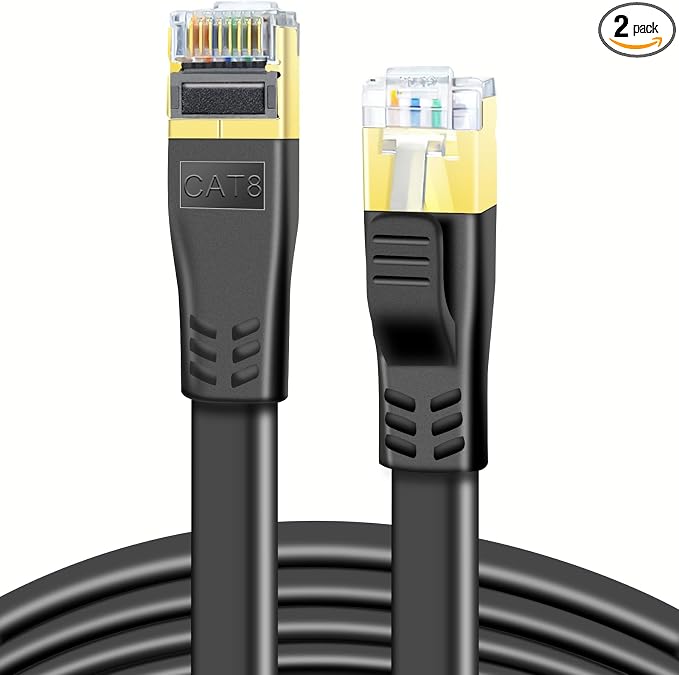 DDMALL CAT 8 Ethernet Cable 3ft, High Speed 40Gbps 2000MHz Flat CAT8 Patch Cord by DDMALL