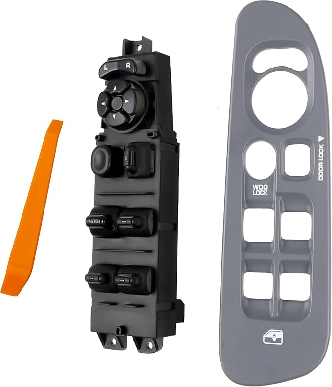 Master Power Window Switch and Bezel 56049805AB for 2002-2009 Dodge Ram 1500 2500 3500, 2001-2004 Dodge Dakota, 2001-2003 Dodge Durango,2005-2009 Dodge Sprinter 2500 3500 (Gray)