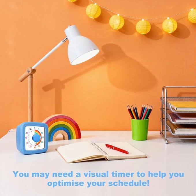 MEPHILIMIA Visual Timer for Kids & Adults, 60 Minute Rainbow Countdown Timer, Time Management Tool for Classroom, Home, Kitchen, Office, School