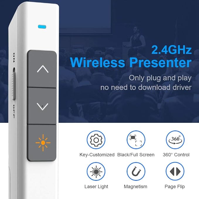 Norwii N26 Wireless Presentation Clicker, Presentation Remote, PowerPoint - Image 5