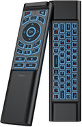 iPazzPort Mini Air Mouse Remote with Keyboard - 7-Color Backlit, Bluetooth & 2.4G Dual-Mode, Responsive Light-Press Buttons for Smart TV, Android Box, PC, Windows | AAA Battery Powered (NOT Included)