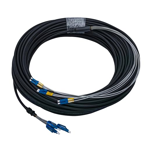 10Gtek 50 Meter LC to LC, Outdoor Armored Fiber Optic Cable, Single Mode by 10Gtek