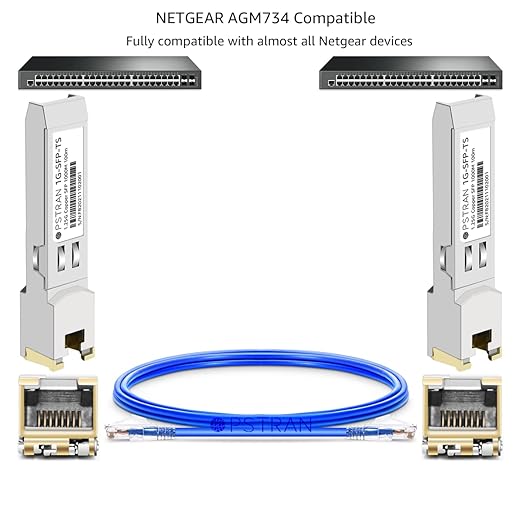 OPSTRAN 1000BASE-T SFP RJ45 Copper Transceiver Module Compatible with Netgear AGM734 100m Cat5e/6 10 Pack